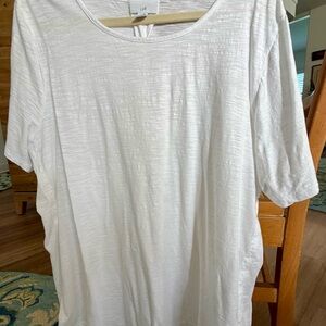 J. Jill Classic White Short Sleeve Top